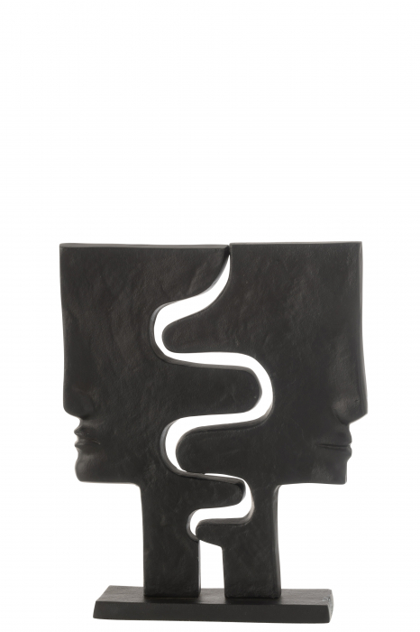 Figurina Faces On Foot, Aluminiu, Negru, 33x10x38 cm Jolipa