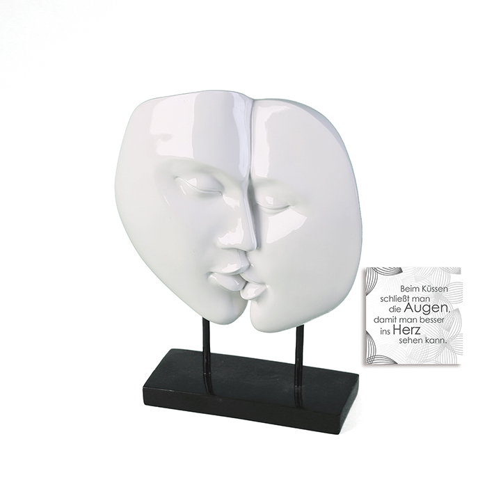 Figurina Faces rasina, alb negru, 28×22 cm GILDE
