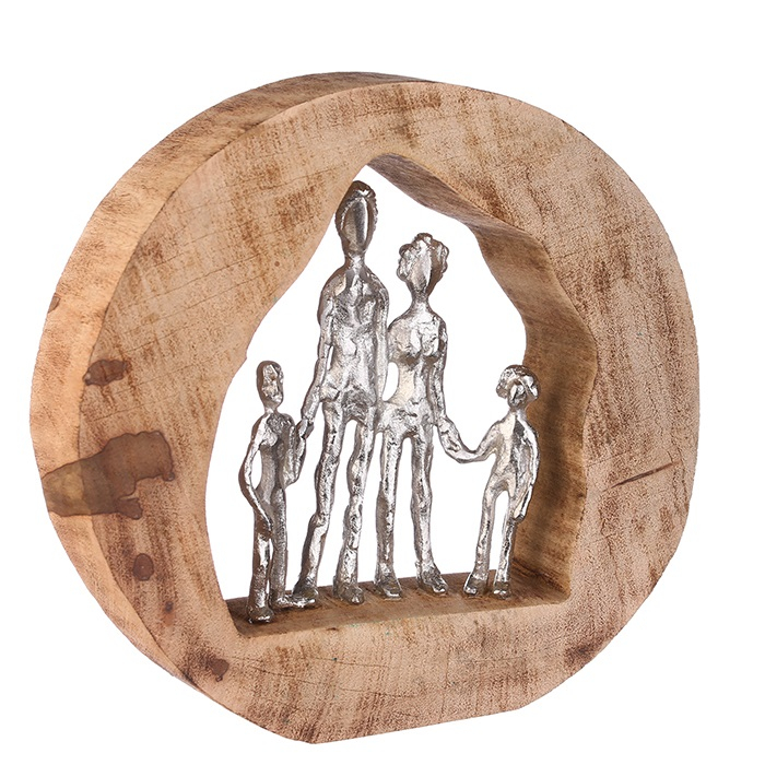 Figurina FAMILY, lemn/aluminiu, 28X30X7 cm [1]