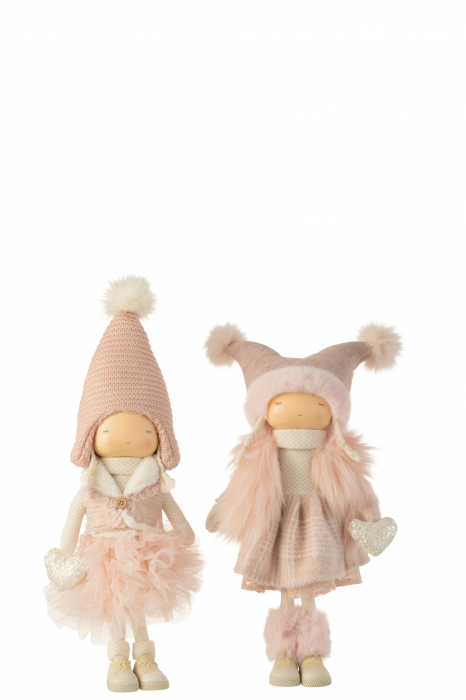 Figurina Fata Textil Roz L Ass2