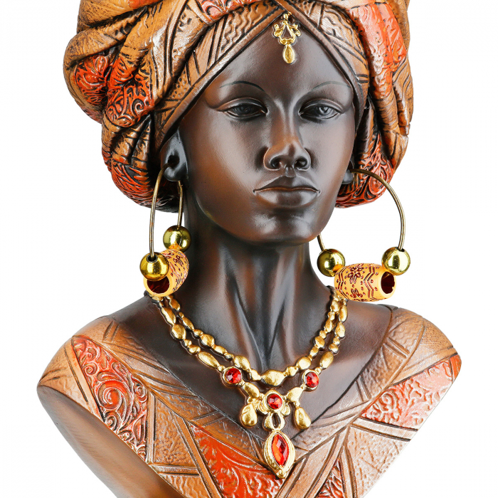 Figurină, Femeie, Namibian, Polirășină, maro, PU 2, L. 11 cm, L. 15 cm, H. 27 cm [3]