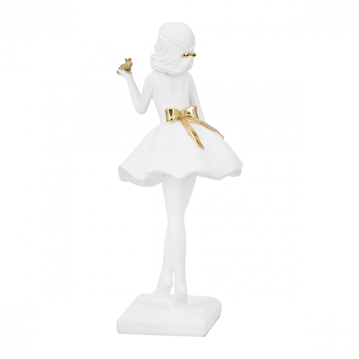 Figurină, Femeie, Regele broaștei, Poly, auriu, alb, PU 2, L. 10,5 cm, L. 11 cm, H. 24 cm [5]