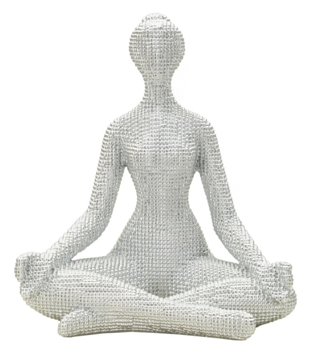 Figurina, Femeie yoga argintie 20,5x15,5x23 cm [1]