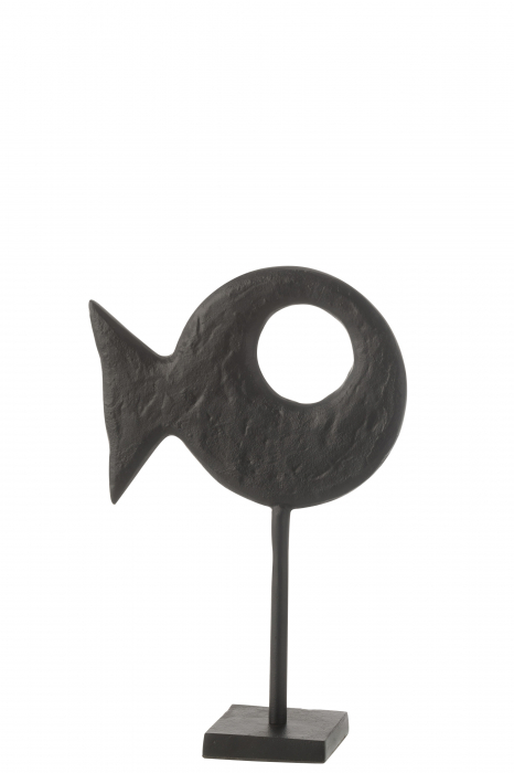 Figurina Fish On Foot, Aluminiu, Negru, 25x10x38 cm