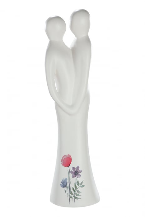 Figurina Francis Couple Inseparable, ceramica, crem, 9x9x37 cm