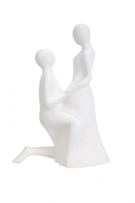 Figurina Francis Couple Only with You, ceramica, crem, 20x10x30 cm
