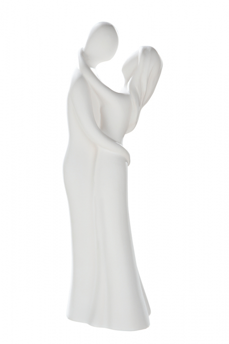 Figurina Francis Figure the hug , ceramica, crem, 10x11x30 cm