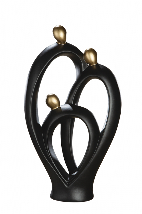 Figurina Francis Figure Threesome, ceramica, negru auriu, 25x12x46 cm