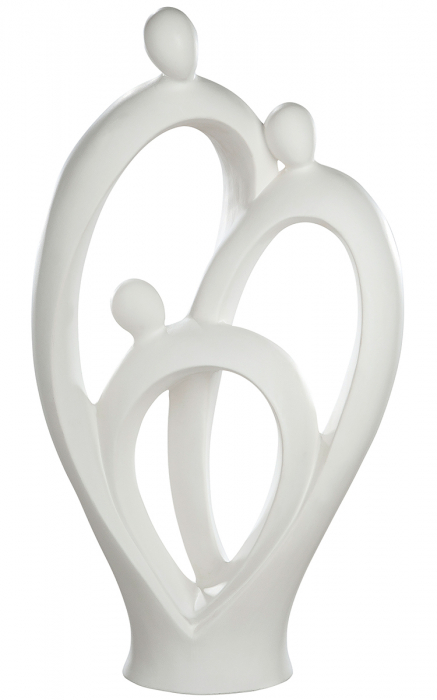 Figurina Francis Groupe Trio, ceramica, crem, 25x12x45 cm