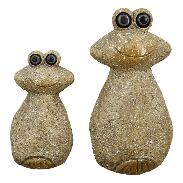 Figurina frog Charly, rasina, maro, 7.5x13.5x6 cm [2]