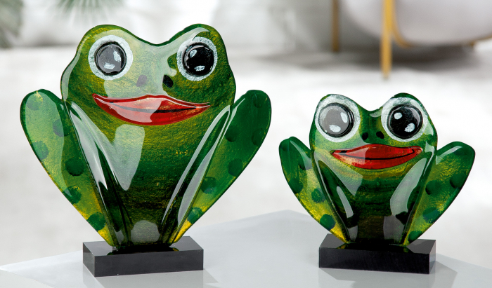 Figurina Frog, Sticla, Multicolor, 23x23x5 cm