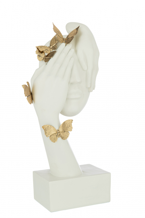 Figurină, GABRIELA, Fluture, Alb/Auriu [2]