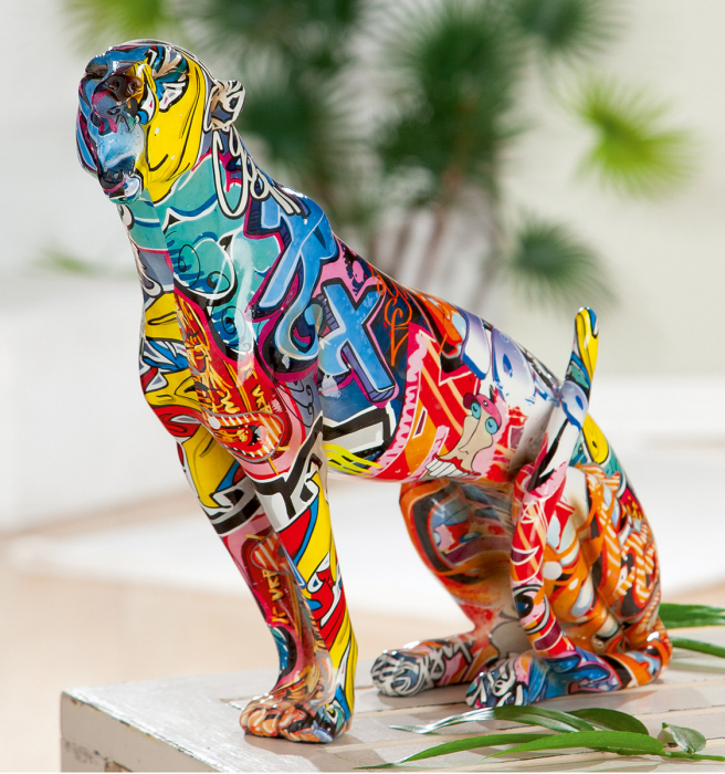 Figurina Gepard Pop Art, rasina, multicolor, 33x33x10 cm