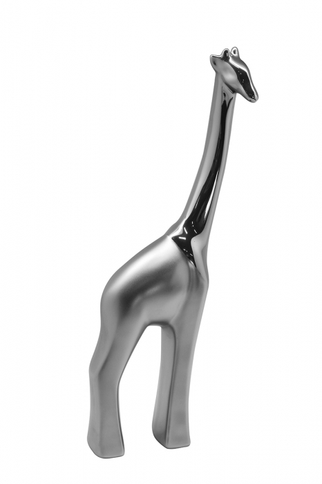 Figurina Giraffe Mattello, ceramica, argintiu, 15X6X34 cm