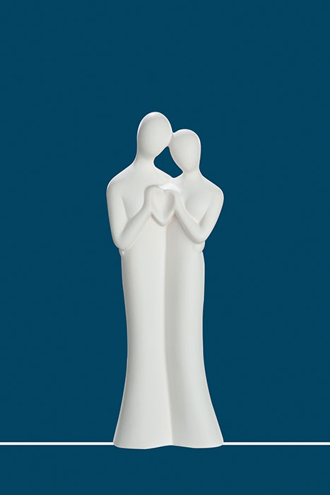 Figurina Greetings, ceramica, alb, 9x27x6 cm