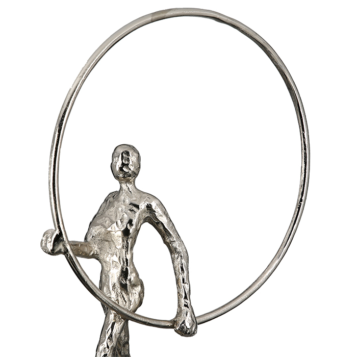 Figurina Gym aluminiu, argintiu, 34x55x10 cm [3]