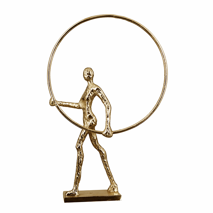 Figurina Gym aluminiu, auriu, 34x55x10 cm