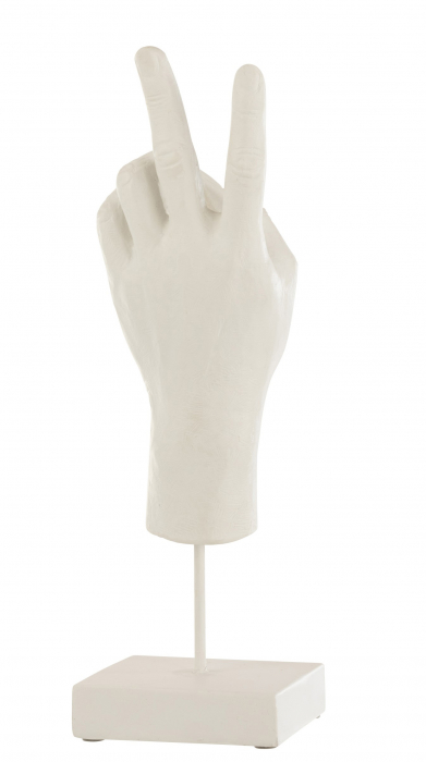 Figurina Hand On Foot, Rasina, Alb, 9x9x36.5 cm