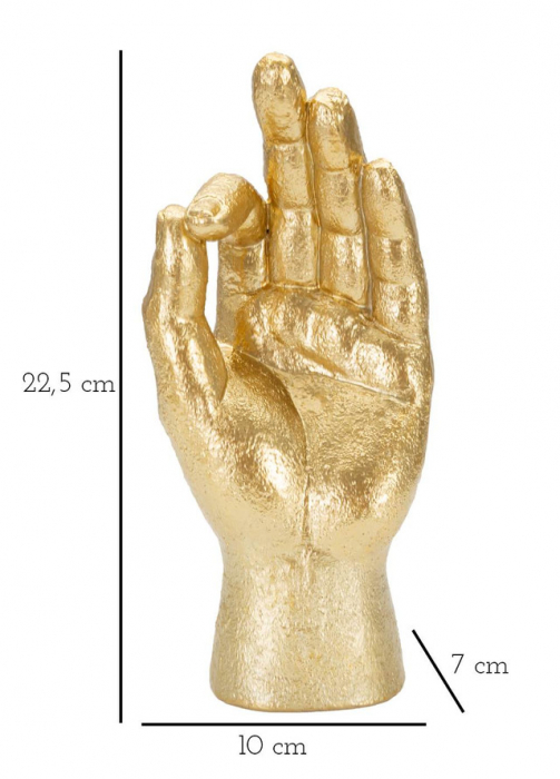 Figurina Hand, Rasina, Auriu, 22.5x10x7 cm [7]