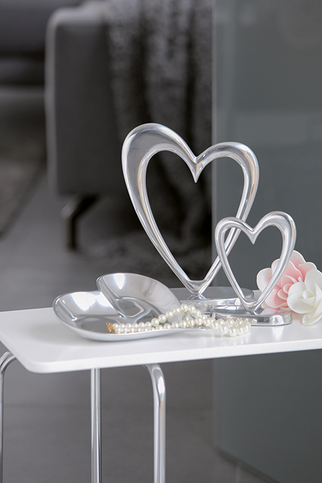 Figurina Heart, aluminiu, argintiu, 28x20x8 cm [2]