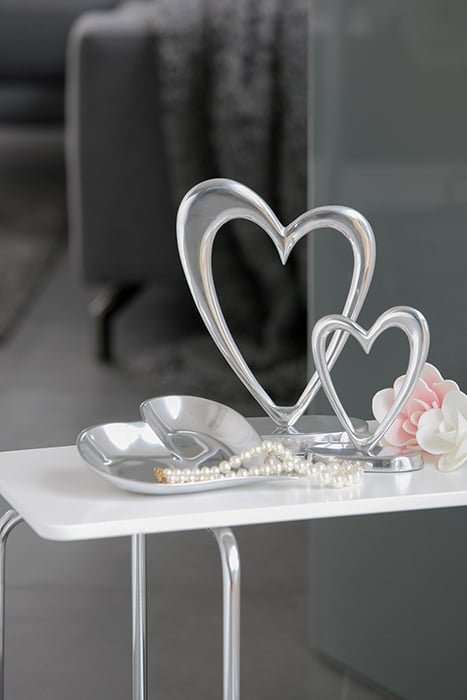 Figurina Heart, aluminiu, argintiu, 28x20x8 cm [3]