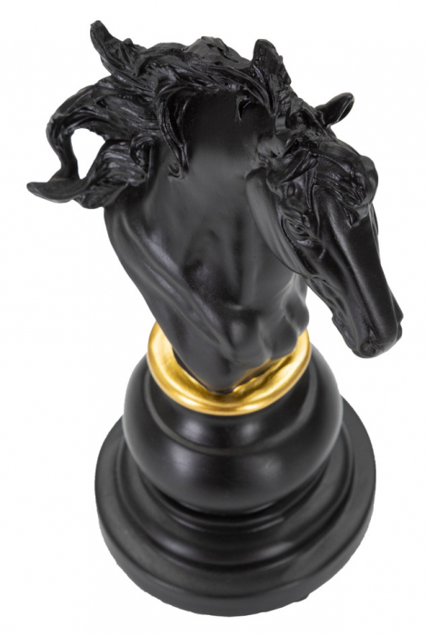 Figurina Horse, Rasina, Negru/Auriu, 27x14x11 cm [5]