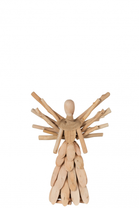 Figurina inger Angel, Lemn, Natural, 25x8x36 cm