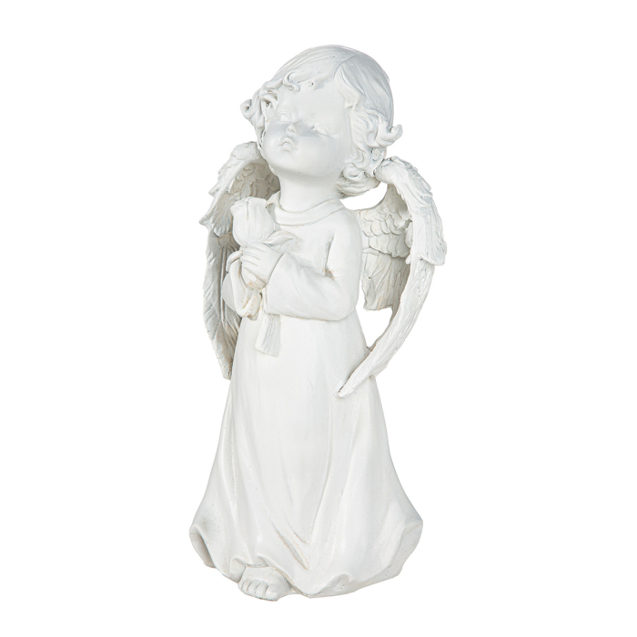 Figurina, ingeri, „Malaika”, Poly, alb, PU 2, L. 9 cm, L. 13,5 cm, H 25 cm [3]