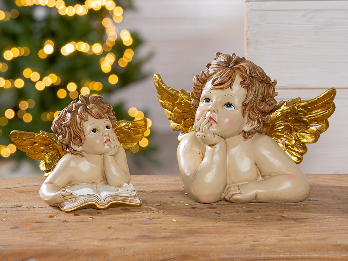 Figurina, ingeri, „Wanda”, Rasina sintetica, bej, PU 2, L. 14 cm, L. 22 cm, H 15 cm [2]