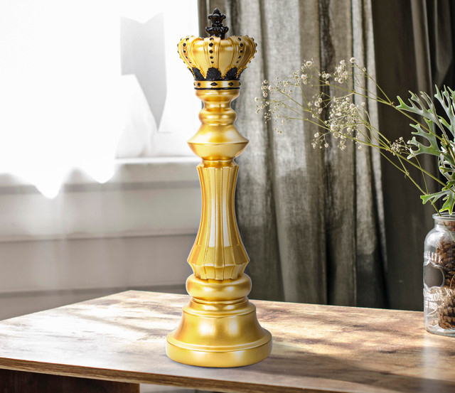Figurina King, Rasina, Auriu/Negru, 40.5x13x13 cm [6]