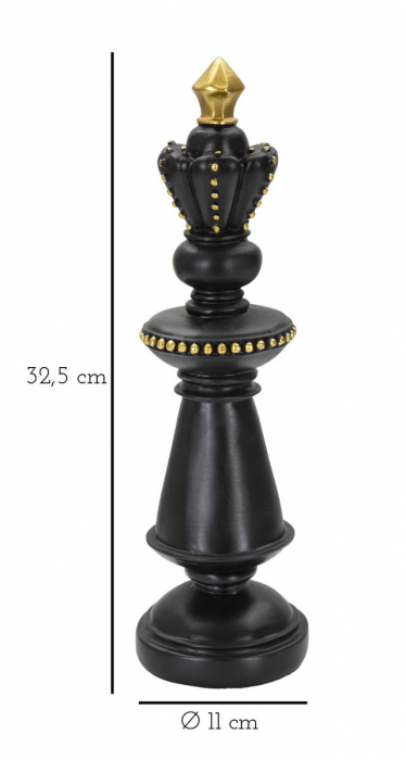 Figurina King, Rasina, Negru/Auriu, 32.5x11x11 cm [7]