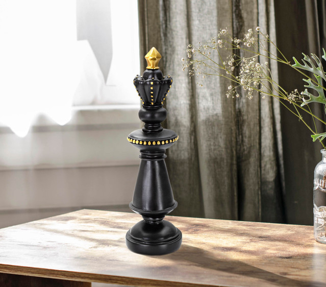 Figurina King, Rasina, Negru/Auriu, 32.5x11x11 cm [6]