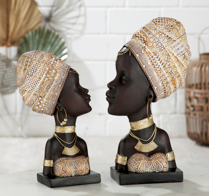 Figurina Lady Zola, Rasina, Negru Bej, 22x38x10.5 cm GILDE