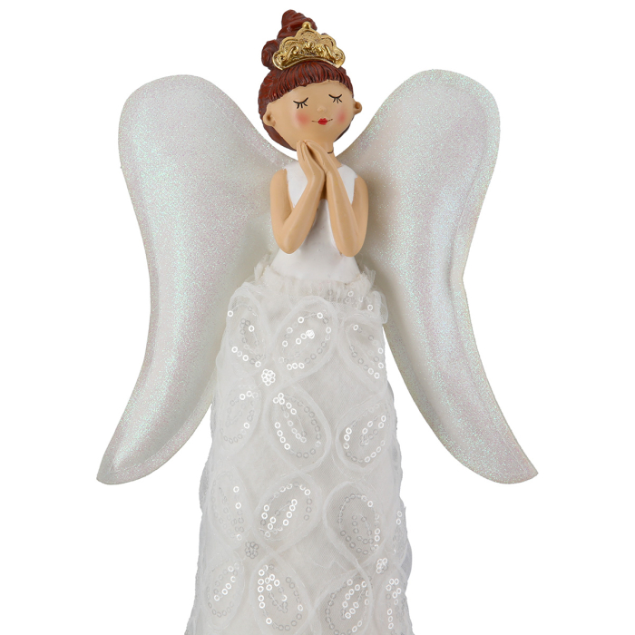 Figurina (LED), ingeri, „Eleni”, Rasina, alb, PU 2, L. 12 cm, L. 21 cm, H 46 cm [2]