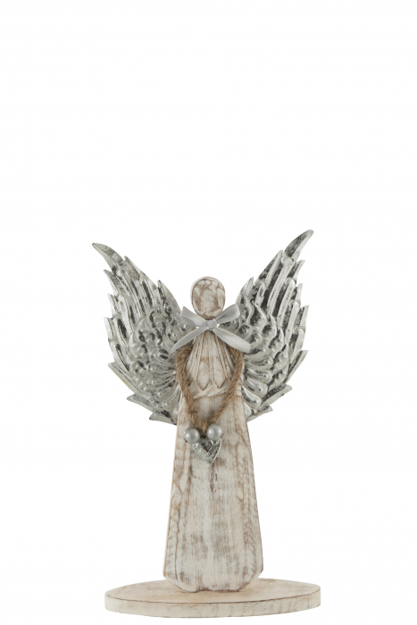 Figurina, Lemn, Argintiu, 23x2x34 cm