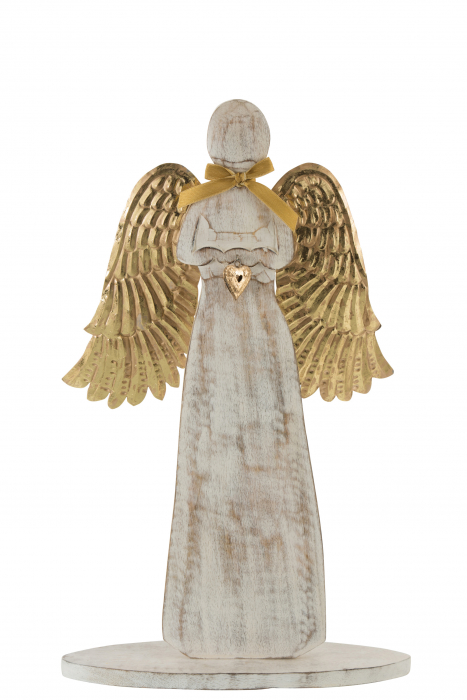 Figurina Angel, Lemn, Auriu, 31x2x54 cm