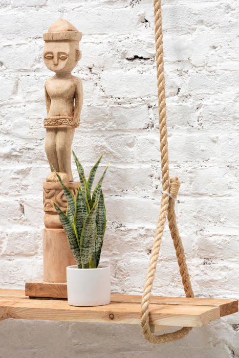 Figurina, Lemn, Natural, 14x14x67 [1]
