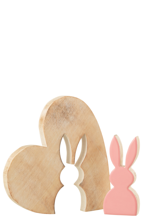 Figurina, Lemn, Roz, 22x21x2.5 [2]