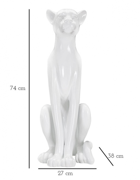 Figurina Leopard, Rasina, Alb, 74x27x38 cm [9]