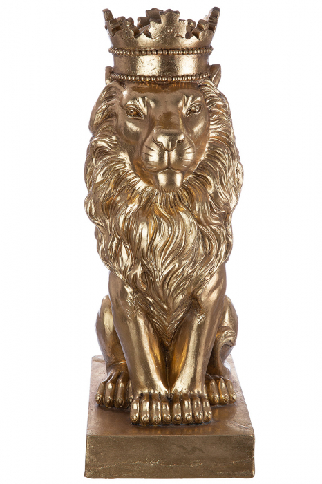 Figurina Lion, Compozit, Auriu, 25x70x37 cm [5]