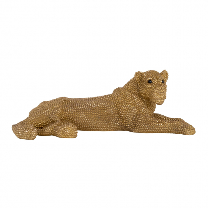 Figurina Lion, Rasina, Auriu, 34x68x23 cm