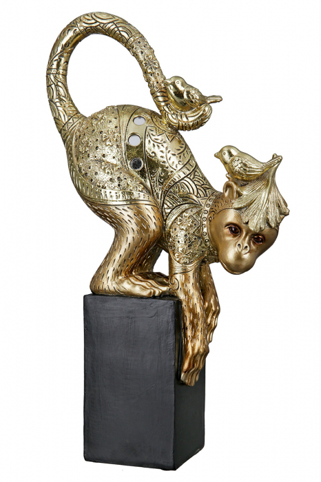 Figurina Little Monkey, Rasina, Auriu, 7x20x32 cm [2]