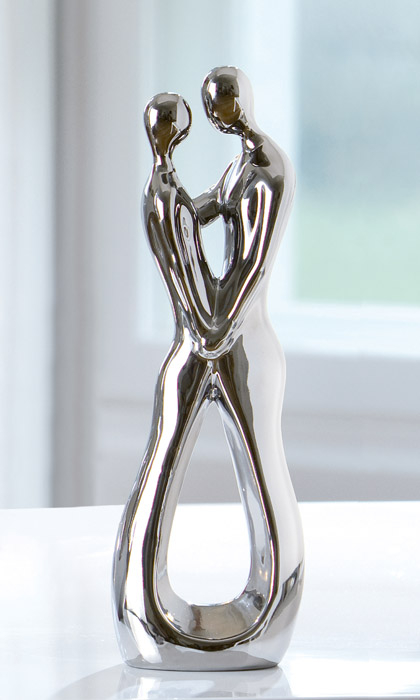 Figurina Look of Love, ceramica, argintiu, 30 cm