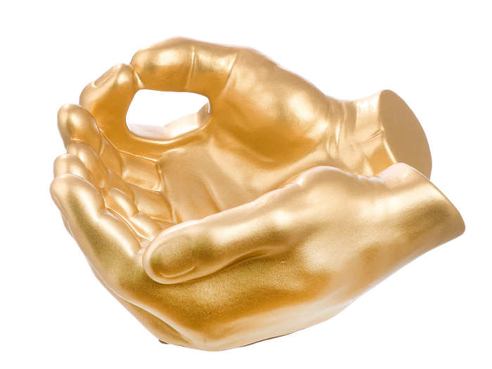 Figurina maini, ceramica, auriu, 27x13x23 cm [2]