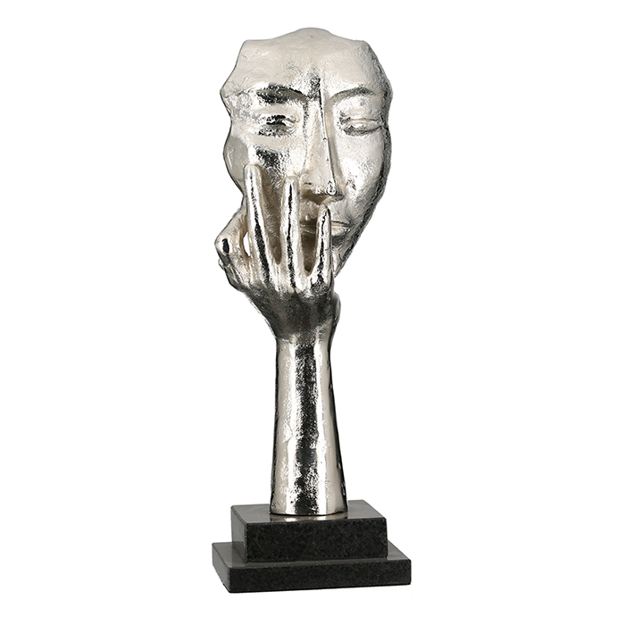 Figurina Mannequin aluminiu marmura, argintiu antichizat, inaltime 49 cm GILDE