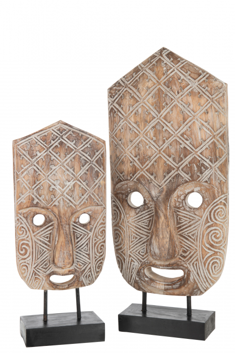 Figurina Mask Primitive On Foot, Lemn, Natural, 24.5x12.5x58.5 cm [2]