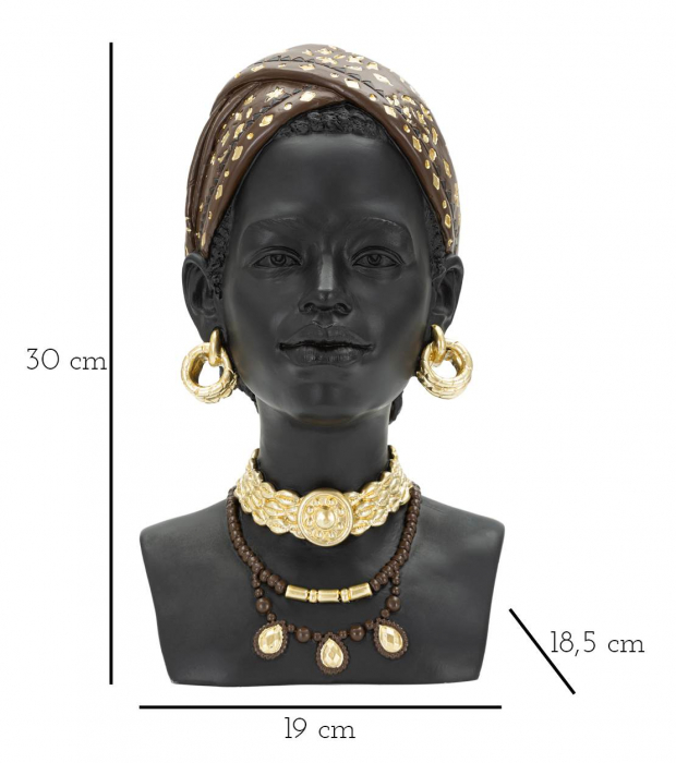 Figurina Massai Woman, Rasina, Multicolor, 30x19x18.5 cm [3]