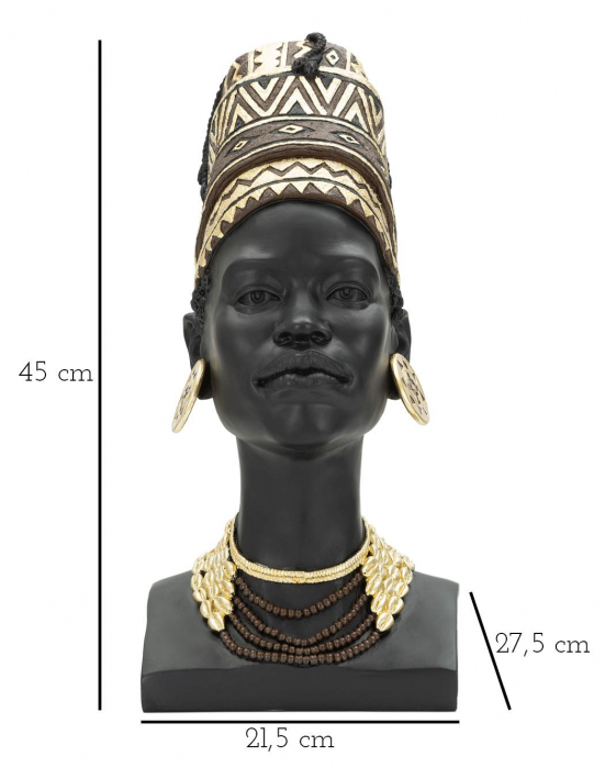Figurina Massai Woman, Rasina, Multicolor, 45x21.5x27.5 cm [2]