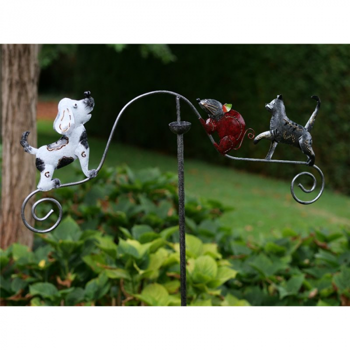 Figurina metal Balance, kat, mouse, dog, 130x3x60 cm