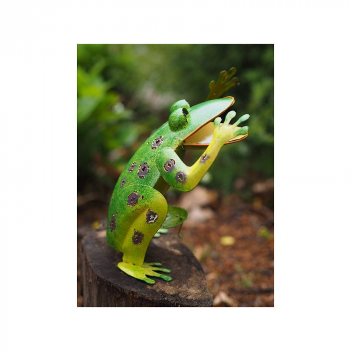 Figurina metal Frog, 22x10x19 cm